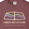 green-sky-at-fl380-tee-brick-chest Green Sky at FL380 Tee in Brick, close-up