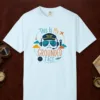 grounded-face-tower-tee-chambray-front Grounded Face Tower Tee in Chambray, front view