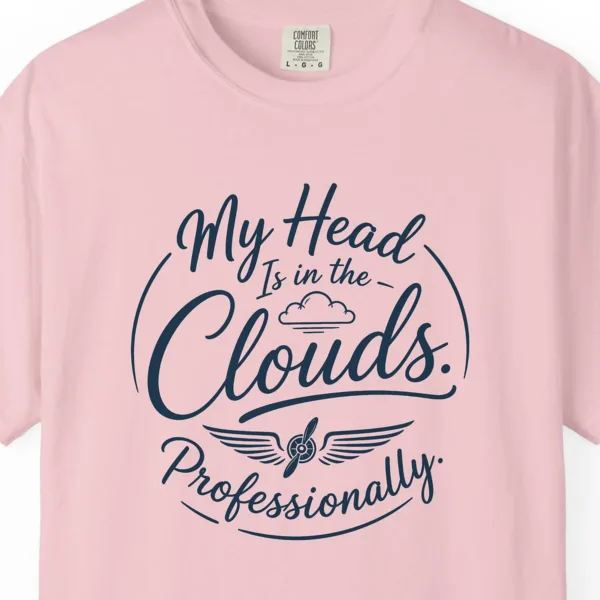 Head in the Clouds Propeller Tee in Blossom, close-up