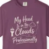 Head in the Clouds Tower Night Tee in Berry, close-up