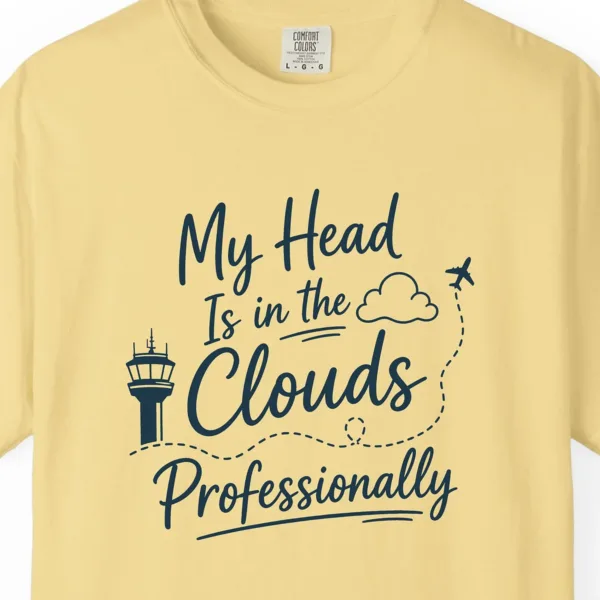 Head in the Clouds Tower Tee in Butter, close-up