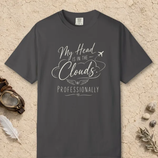 head-in-the-clouds-wings-night-tee-graphite-front Head in the Clouds Wings Night Tee in Graphite, front view