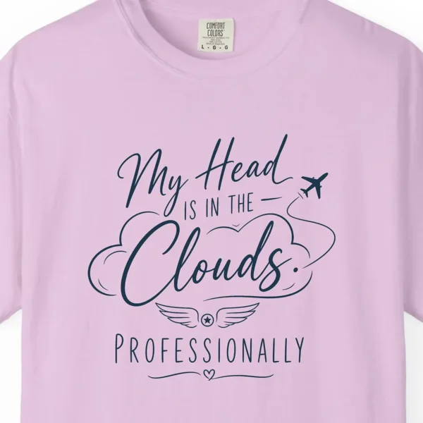 head-in-the-clouds-wings-tee-orchid-chest Head in the Clouds Wings Tee in Orchid, close-up