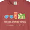 her-cross-country-kit-tee-crimson-chest Her Cross-Country Kit Tee in Crimson, close-up