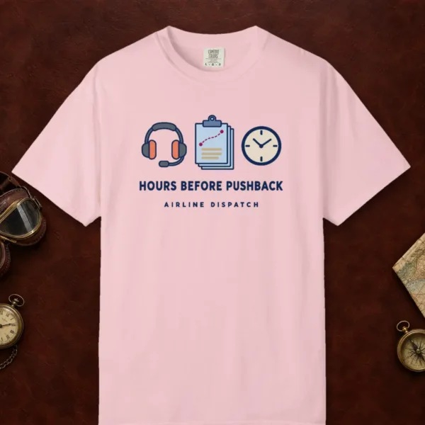 hours-before-pushback-tee-blossom-front Hours Before Pushback Tee in Blossom, front view