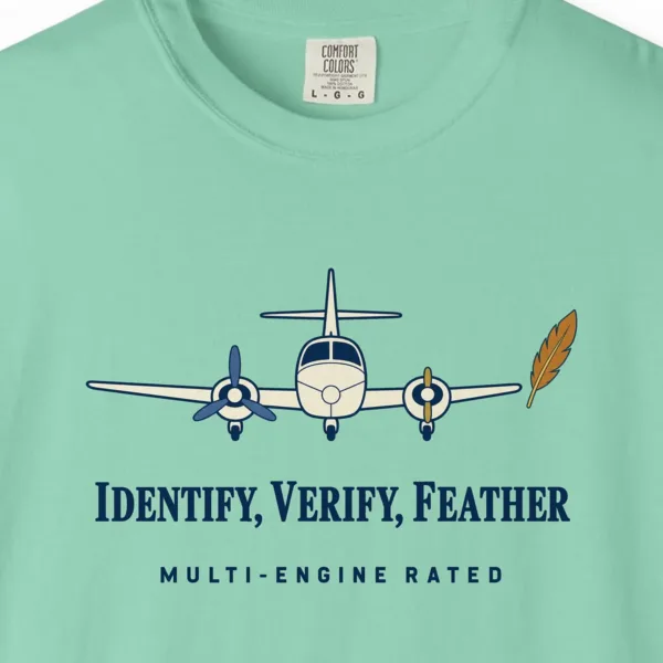 Identify Verify Feather Tee in Island Reef, close-up