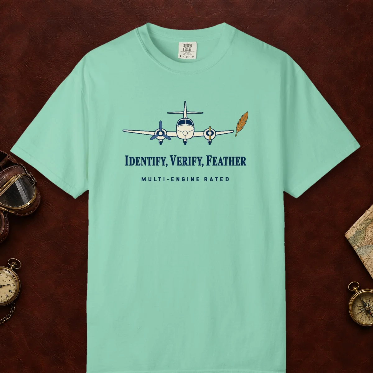 Identify Verify Feather Tee in Island Reef, front view
