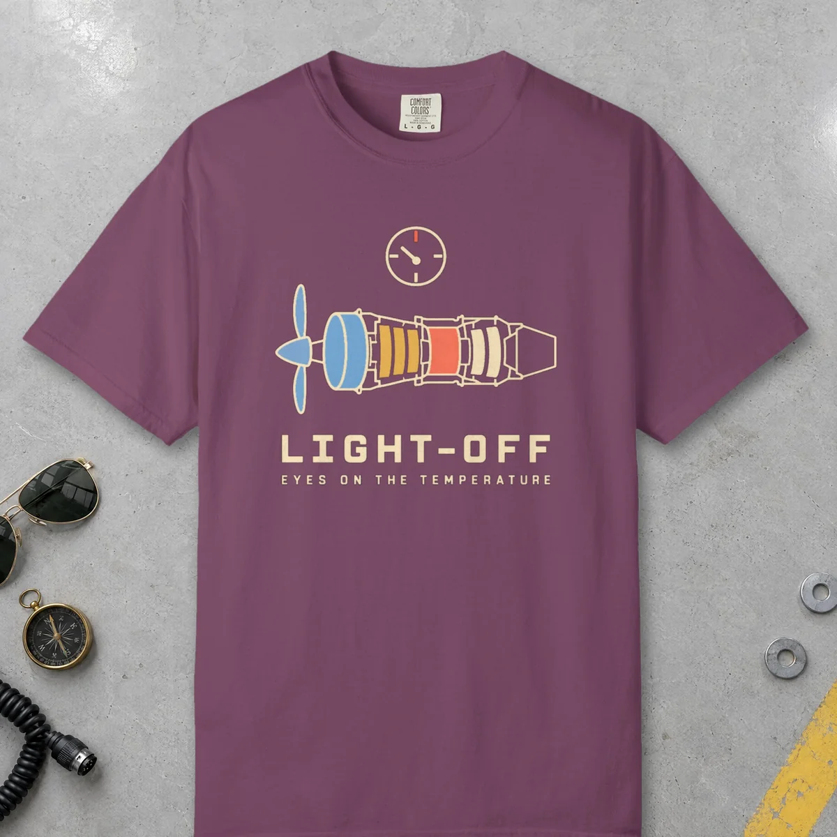 Light-Off Tee in Berry, front view
