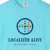 Localizer Alive Tee in Lagoon Blue, close-up