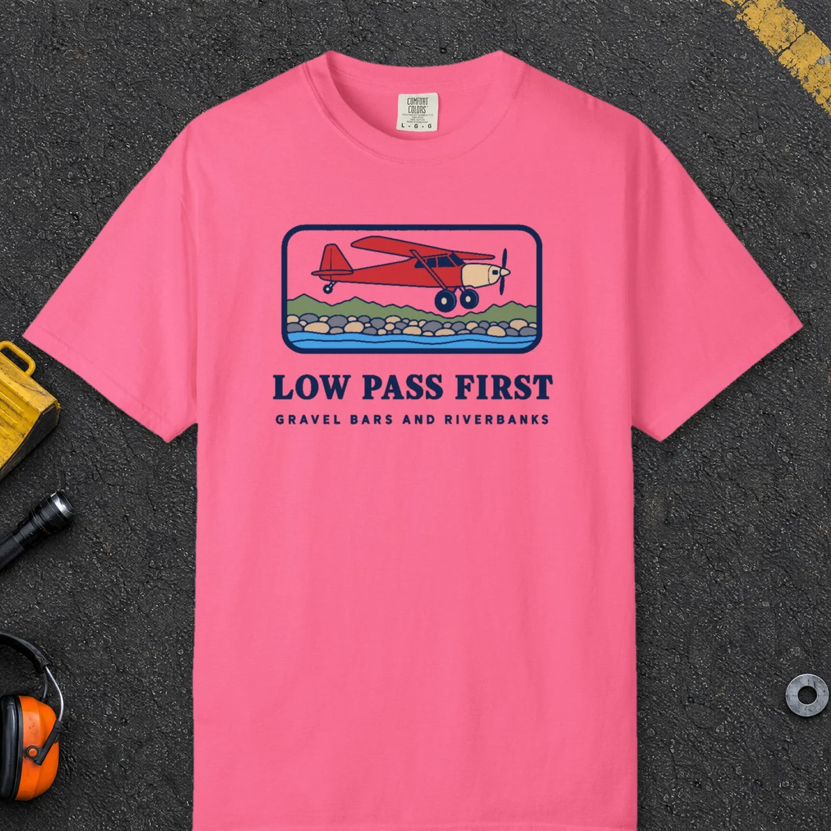 Low Pass First Tee in Crunchberry, front view