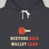mixture-rich-wallet-lean-hoodie-black-chest-v1 Mixture Rich Wallet Lean design on the Comfort Colors 1467 hoodie in Black, close-up of the print