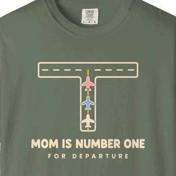mom-is-number-one-tee-moss-chest Mom Is Number One Tee in Moss, close-up