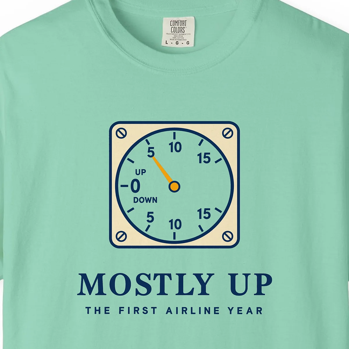 Mostly Up Tee in Island Reef, close-up