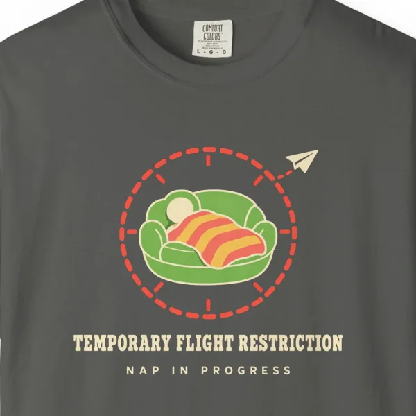 Nap in Progress Tee in Pepper, close-up