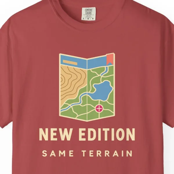 New Edition Tee in Crimson, close-up