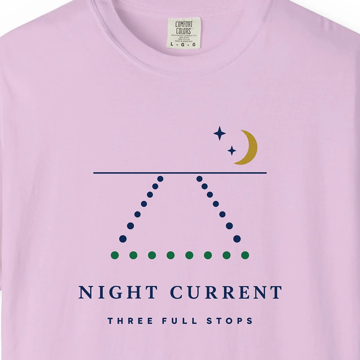 Night Current Tee in Orchid, close-up