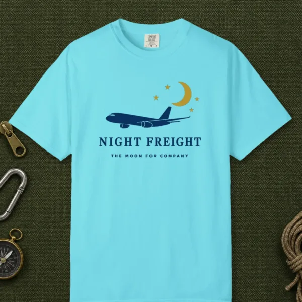 Night Freight Tee in Lagoon Blue, front view
