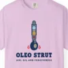oleo-strut-tee-orchid-chest Oleo Strut Tee in Orchid, close-up