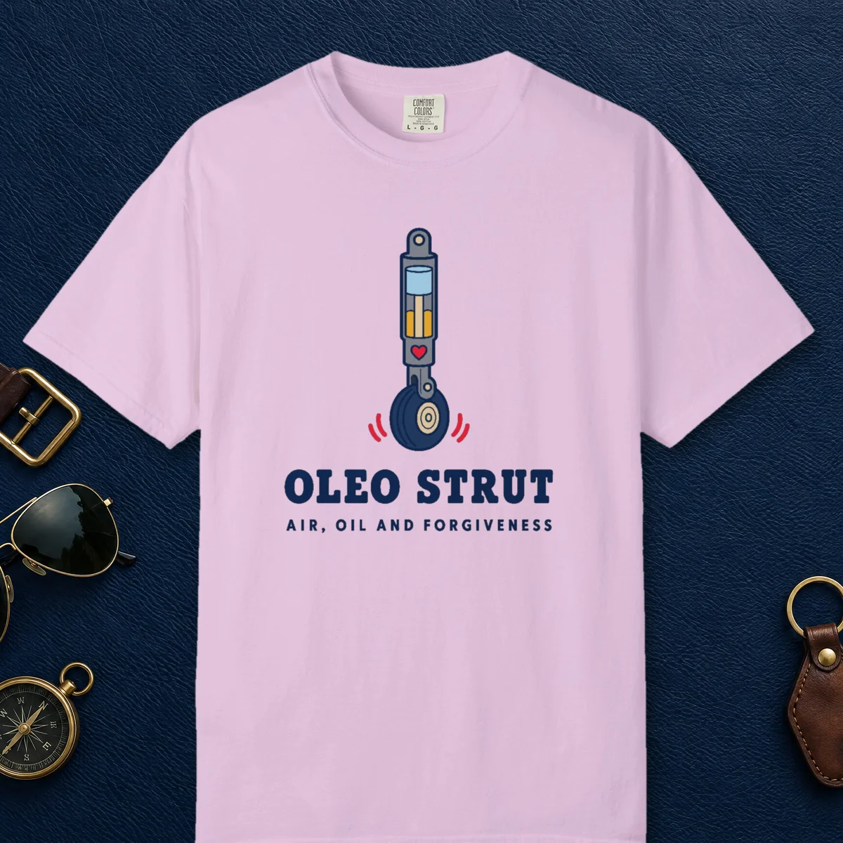 Oleo Strut Tee in Orchid, front view