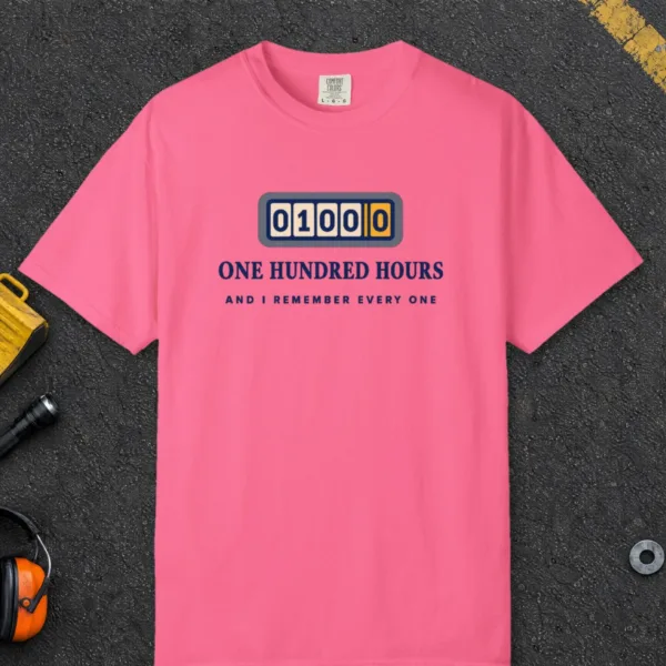 One Hundred Hours Tee in Crunchberry, front view