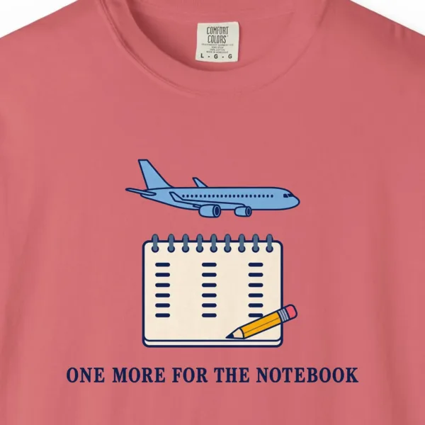 One More for the Notebook Tee in Watermelon, close-up
