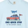 One Quick Stop Tee in Chambray, close-up