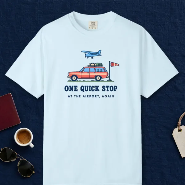 One Quick Stop Tee in Chambray, front view