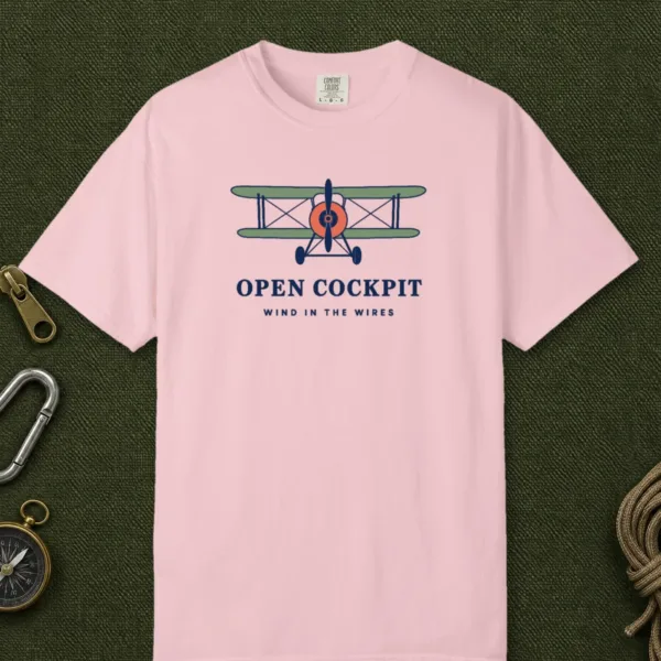 Open Cockpit Tee in Blossom, front view