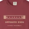 opposite-ends-runway-tee-chili-chest Opposite Ends Runway Tee in Chili, close-up