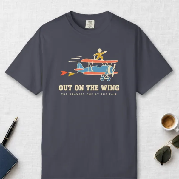 out-on-the-wing-tee-navy-front Out on the Wing Tee in Navy, front view