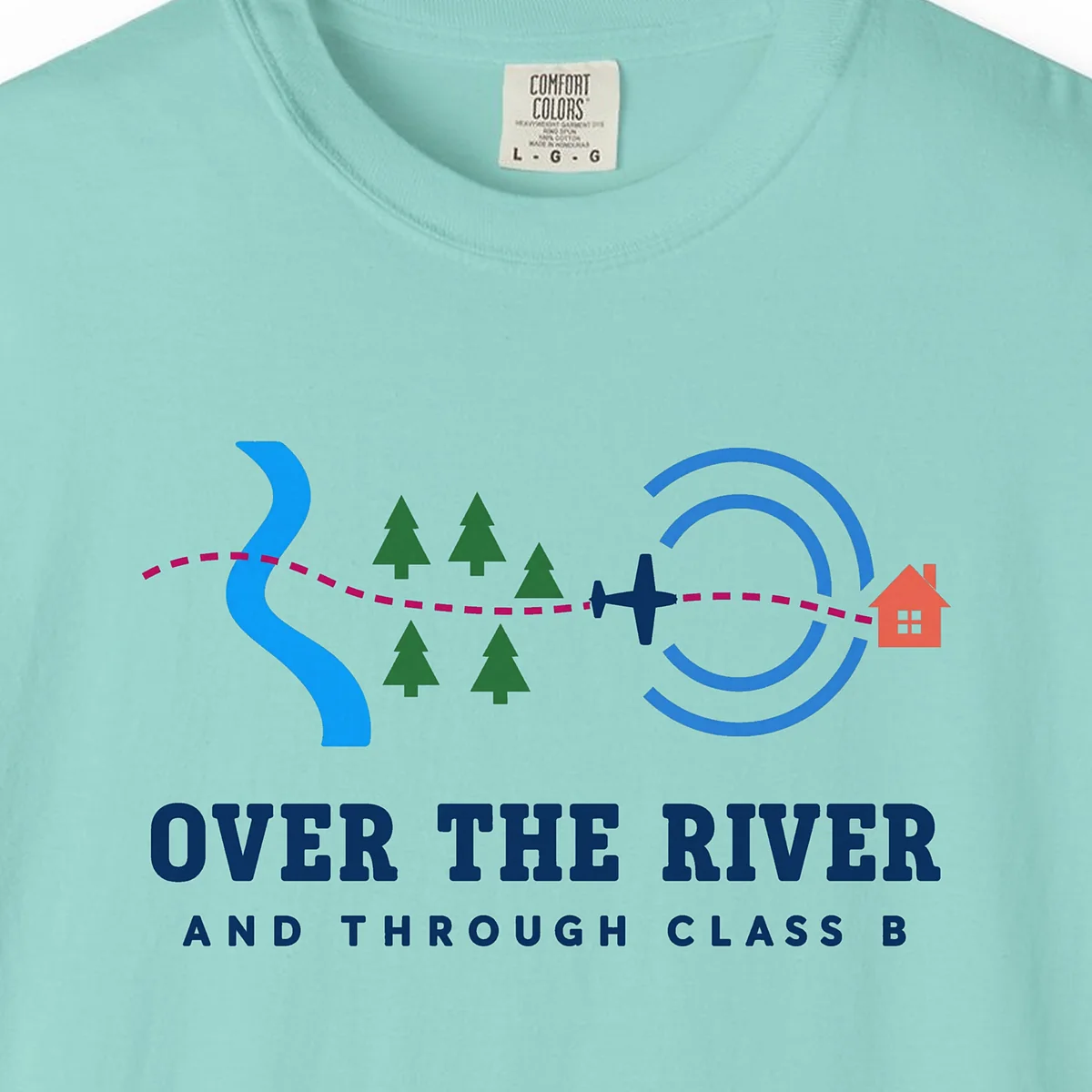 over-the-river-tee-chalky-mint-chest Over the River Tee in Chalky Mint, close-up