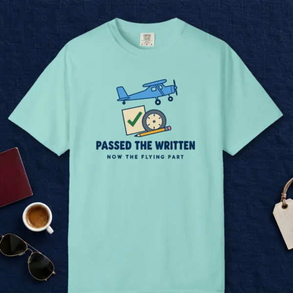 Passed the Written Tee in Chalky Mint, front view