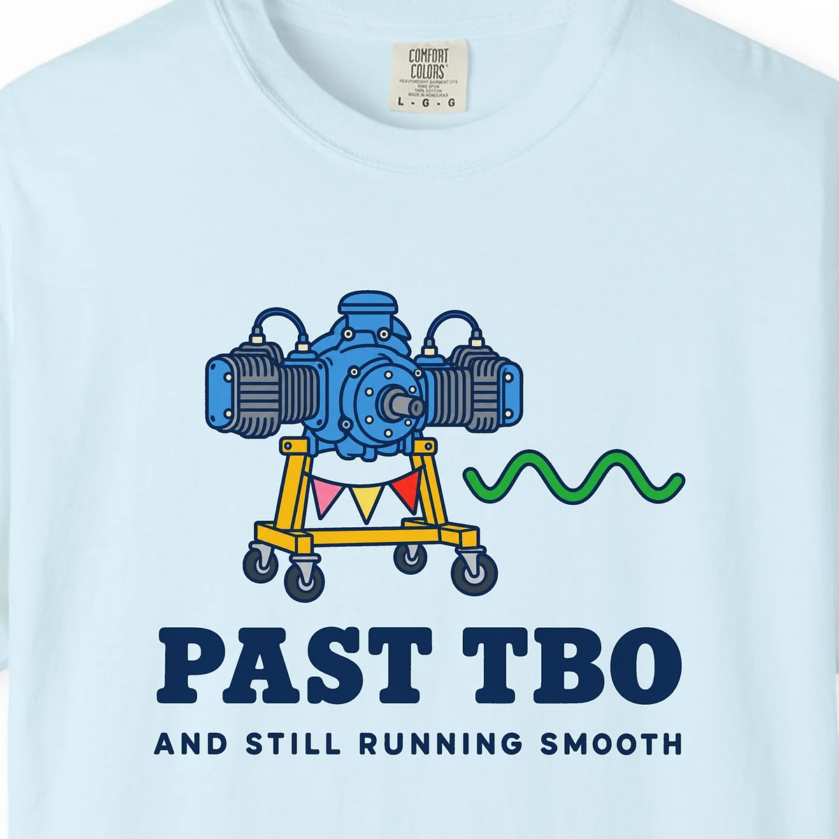Past TBO Tee in Chambray, close-up