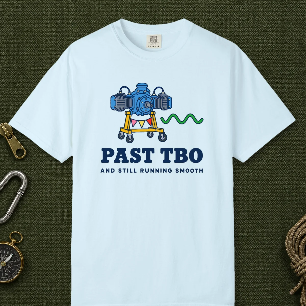 Past TBO Tee in Chambray, front view