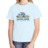 Pasture Landing kids tee in Chambray, Comfort Colors 9018 youth tee, front view