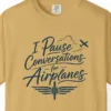pause-conversations-propeller-tee-mustard-chest Pause Conversations Propeller Tee in Mustard, close-up