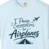 Pause Conversations Runway Tee in Chambray, close-up