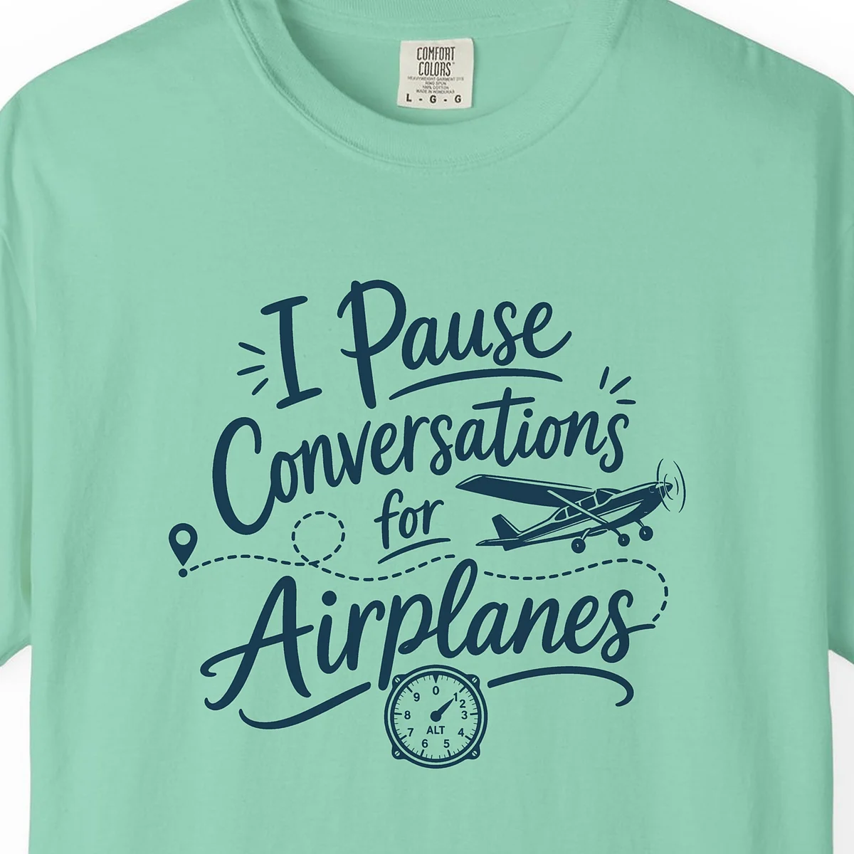 Pause Conversations Trainer Tee in Island Reef, close-up