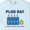 Plug Day Tee in Chambray, close-up