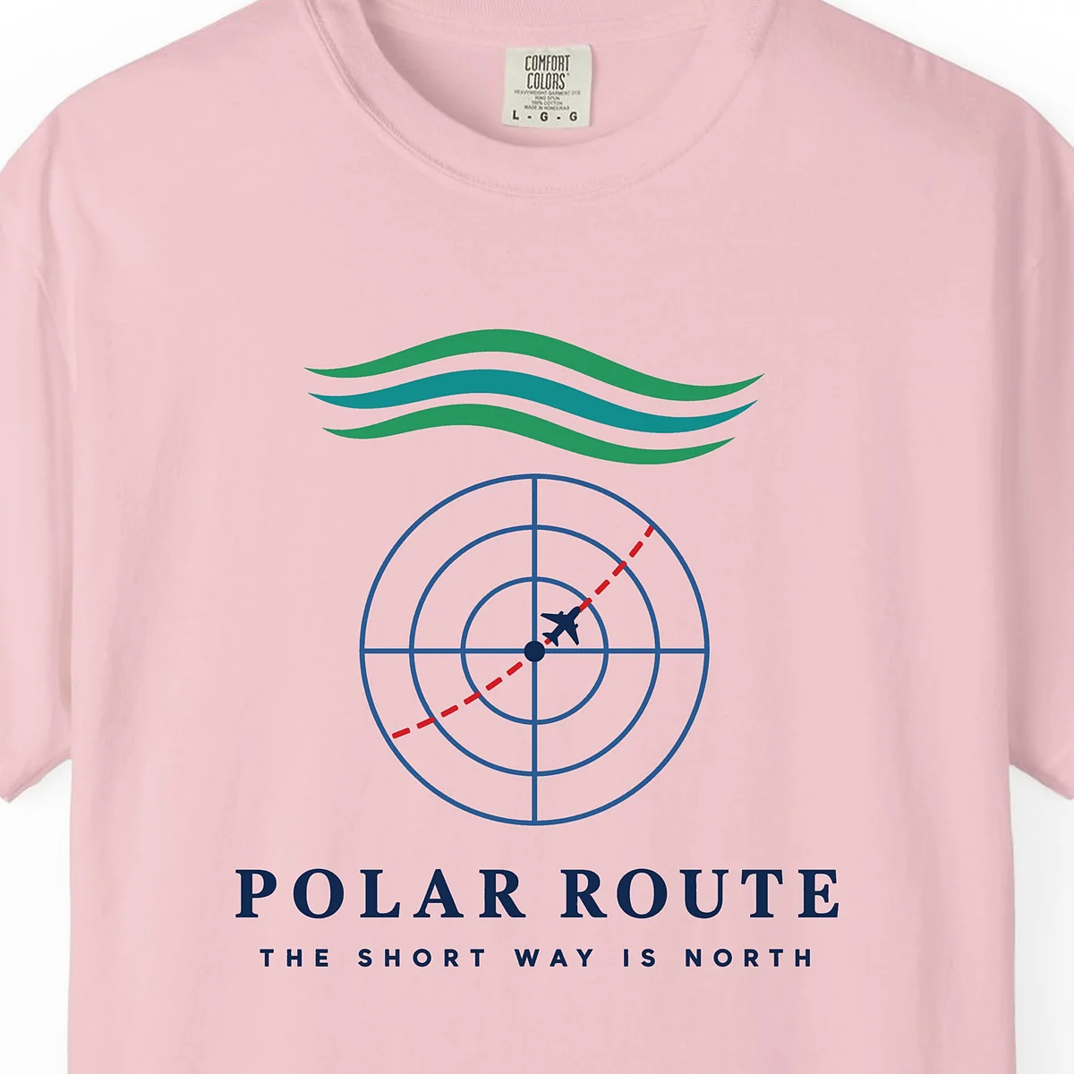 Polar Route Tee in Blossom, close-up