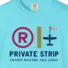 Private Strip Tee in Lagoon Blue, close-up