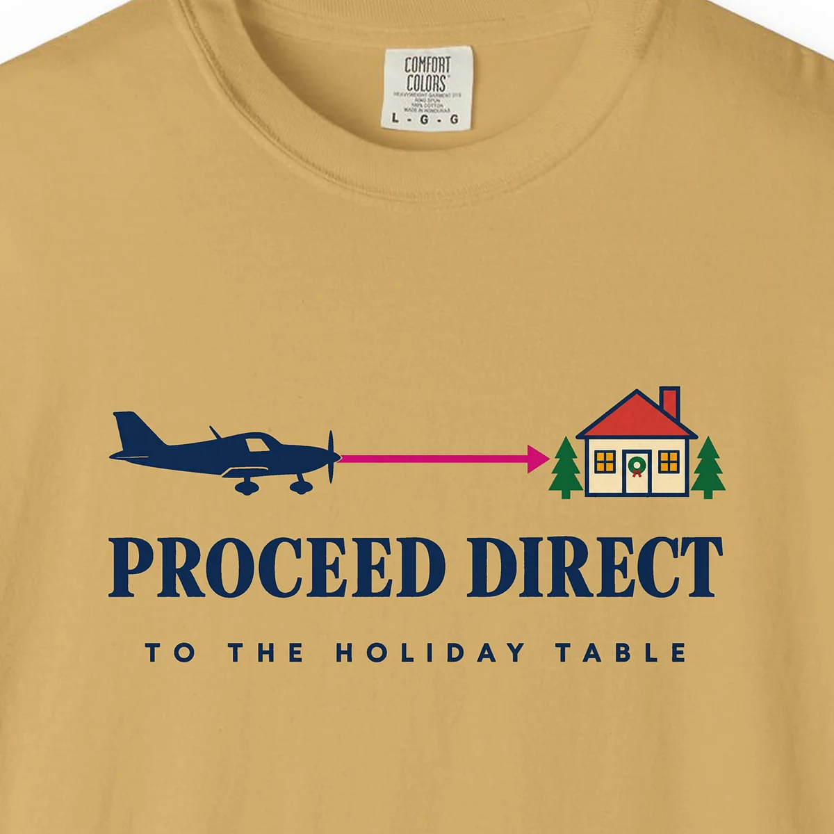 Proceed Direct Tee in Mustard, close-up