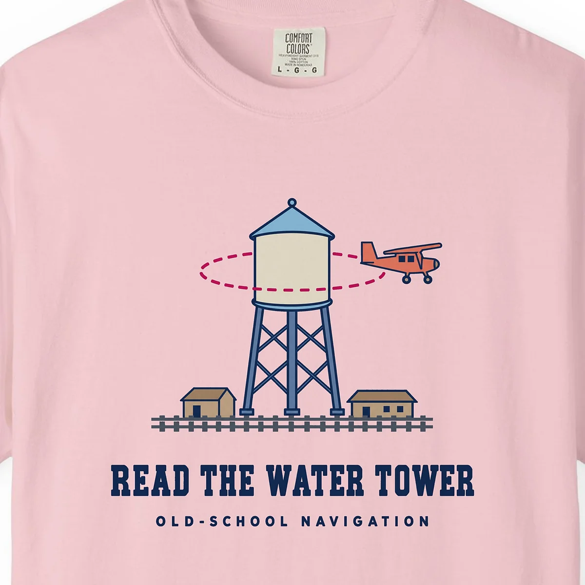 Read the Water Tower Tee in Blossom, close-up
