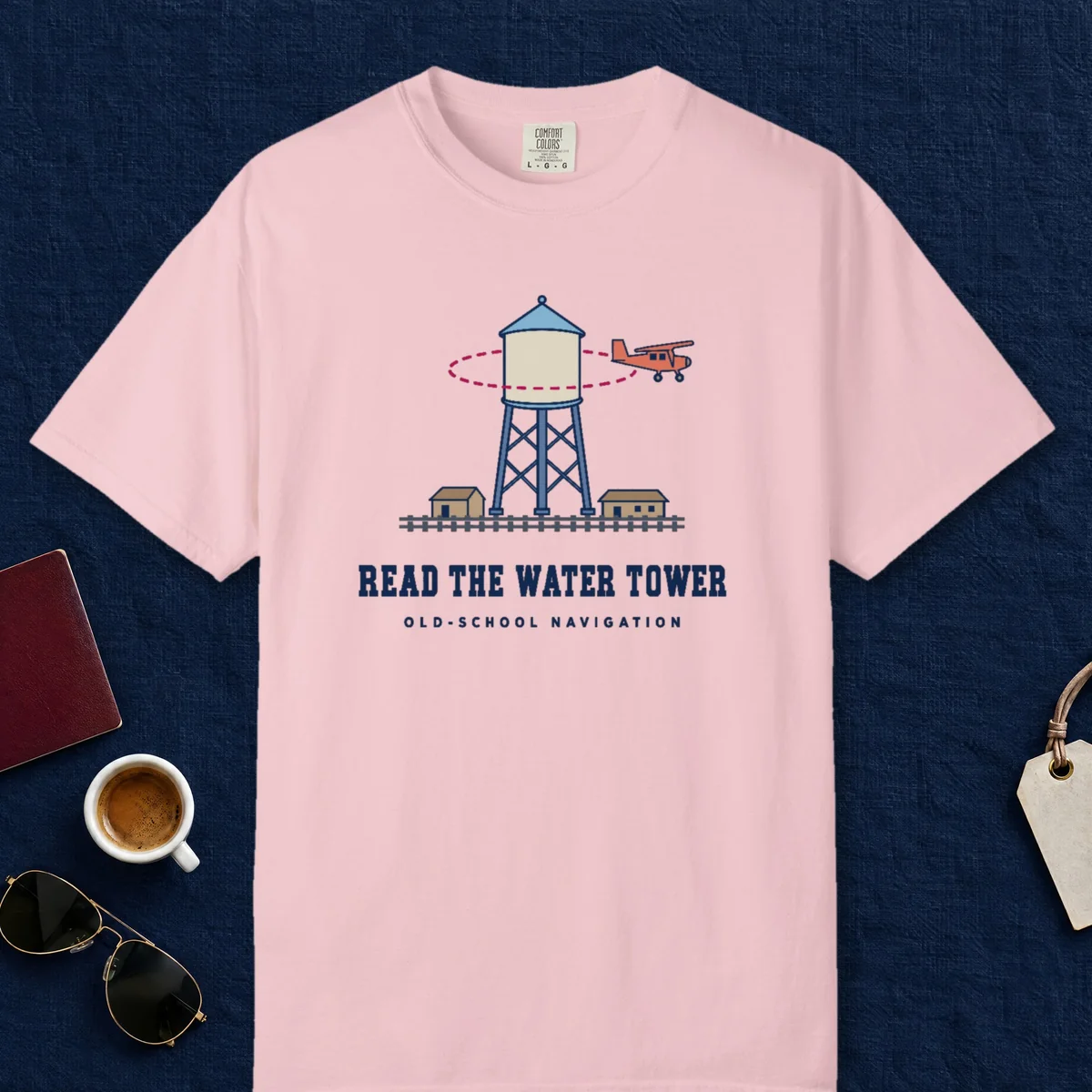 Read the Water Tower Tee in Blossom, front view