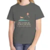 Read the Wind kids tee in Pepper, Comfort Colors 9018 youth tee, front view