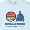 Red Sky at Morning Tee in Chambray, close-up