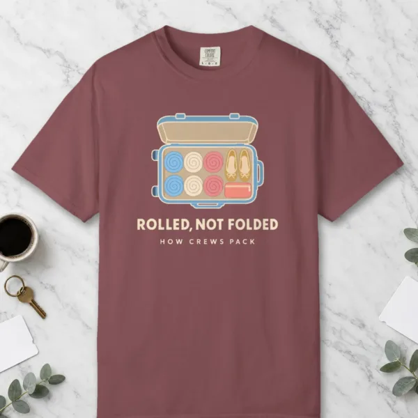 rolled-not-folded-tee-brick-front Rolled Not Folded Tee in Brick, front view
