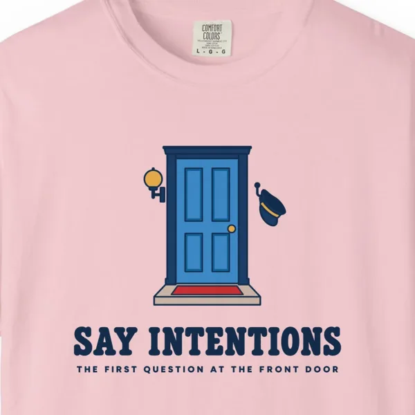 Say Intentions Tee in Blossom, close-up
