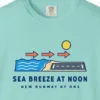 Sea Breeze at Noon Tee in Chalky Mint, close-up