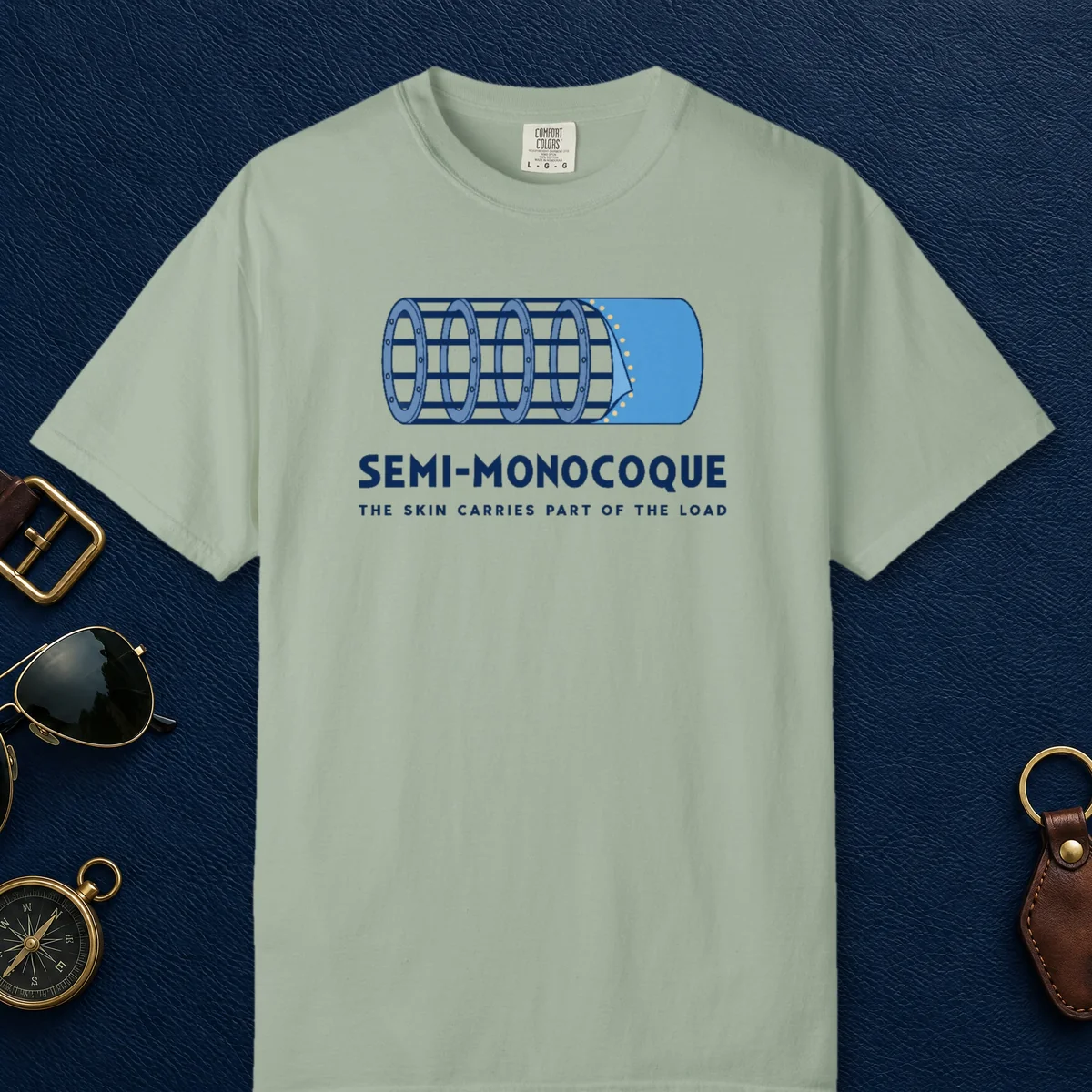 Semi-Monocoque Tee in Bay, front view